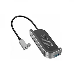 USB-хаб Baseus Bend Angle No.7 Multifunctional Type-C HUB Converter (Upgrade) CAHUB-CWJ0G Space Grеy - мініатюра 2