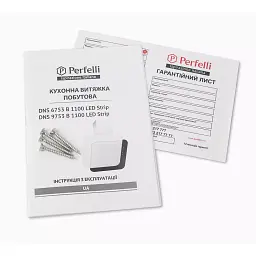 Витяжка декоративна похила Perfelli DNS 9753 B 1100 WH/BL LED Strip - мініатюра 7