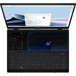 Ноутбук Asus ZenBook Duo OLED UX8406CA, (ASUX8406CA-QL118X), (процесор Intel Core Ultra 7 255H (24 МБ кешу, до 5,10 ГГц), 14-дюймовий сенсорний екран FHD+ 120 Гц, 3 твердотільний накопичувач 1 ТБ, відеокарта Intel® Arc™ - мініатюра 2