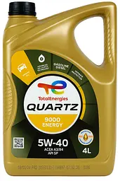 Моторна олива Total Quartz 9000 Energy 5W-40 4 л – синтетика для бензинових і дизельних двигунів з турбіною та без