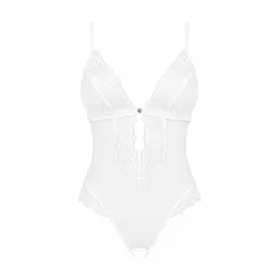 Еротичне напівпрозоре боді Obsessive Heavenlly crotchless teddy XL/2XL, з доступом - мініатюра 3