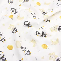 Пелюшка муслінова Cosas Penguins 80х100 см (MuslinDiapers_PenguinsBallYellow) - мініатюра 4