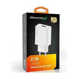 Зарядний пристрій Grand-X 5V 2.1A White (CH-03W) - мініатюра 3
