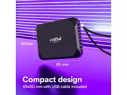 Накопичувач SSD зовнішній Crucial X9 4TB портативний до 1050 MB/s USB-C 3.2 (CT4000X9SSD902) - мініатюра 8