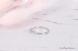 Каблучка з білого золота з діамантом 17 K-0303 - мініатюра 2