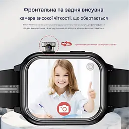 Дитячий смарт-годинник Wonlex KT39 годинник-телефон з відеодзвінком GPS WI-FI і SIM-картою Black (19136) - мініатюра 4