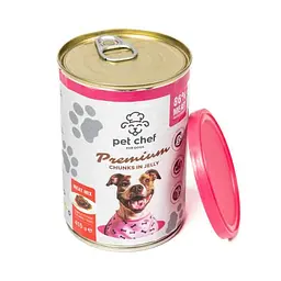 Вологий корм для дорослих собак Pet Chef, шматочки в желе М'ясний мікс 415 г - мініатюра 3