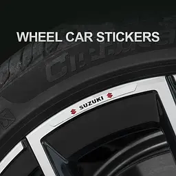 Емблема обода колеса Suzuki 4 шт Алюміній наклейка на диски на скотчі Чорні - мініатюра 3