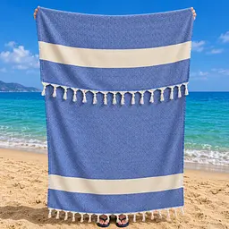 Рушник пештемаль Turkey Towel 100х180 см легкий великий для пляжу басейну бані сауни підстилка на дачу пікнік природу відпустку море ромб темно-синій