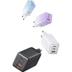 Мережевий зарядний пристрій Usams US-CC180 65W Gradient Purple [139643] - мініатюра 3
