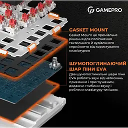 Клавіатура GamePro Red з Hot-Swap RGB White дротова механічна (MK160W) - мініатюра 11