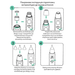 Електронний аспіратор назальний MegaZayka MGZ-0726 три режими інтенсивності в смоктування - мініатюра 2