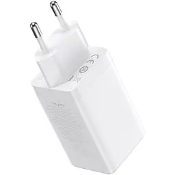 Зарядний пристрій Baseus GaN5 Pro 65W 2×Type-C + USB з кабелем Type-C to Type-C 100W 1 м White (CCGP120202) - мініатюра 2
