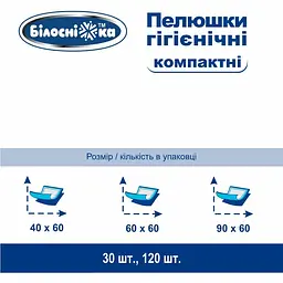 Уцінка. Одноразові пелюшки гігієнічні Білосніжка Компактні 60х60 см 120 шт.  - мініатюра 4