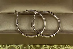 Сережки кільця Xuping Jewelry гладкі 2,5 см сріблясті