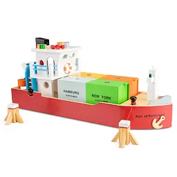 Ігровий набір New Classic Toys Контейнерне судно з 4 контейнерами (art10900) - мініатюра 3