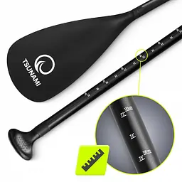 Весло для SUP дошки TSUNAMI 2 в 1 160-225 см регульоване, складне Black (P-5907739316431) - мініатюра 5
