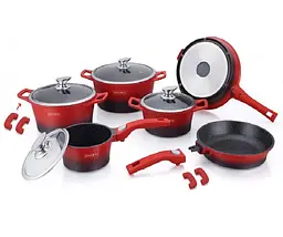 Набір посуду Royalty Line RL-ES2014M Black+Red 14 предметів - мініатюра 1