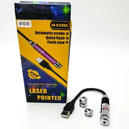 Лазерна указка, що працює від USB, червоний колір променя Laser Pointer UKC SN-R12USB (7080) - мініатюра 8
