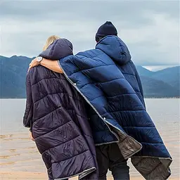 Спальний мішок пончо Naturehike NH18D010-P Hollow cotton (Синій) - мініатюра 2