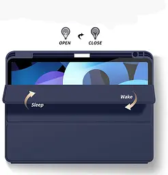 Чохол-книжка BeCover Tri Fold Soft TPU з кріпленням Apple Pencil для Apple iPad Air 4/5 2020/2022 10.9" Deep Blue (708454) - мініатюра 4