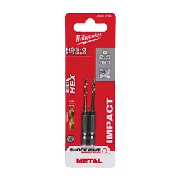 Свердло Milwaukee по металу RedHEX HSS-G TiN, 2,5 мм (2шт) (48894704) - мініатюра 3