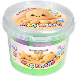 Кінетичний пісок Strateg Magic Sand у відрі 31194 500 г Зелений shop (4823136501694)