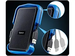 Зовнішній жорсткий диск 2.5" USB 1.0TB Apacer Apacer AC631 Black/Blue (AP1TBAC631U-1) - мініатюра 5