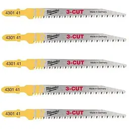 Полотна для лобзиків T234X 3CUT MILWAUKEE, 91х2,5 мм , (5шт), (деревина, чистий різ)