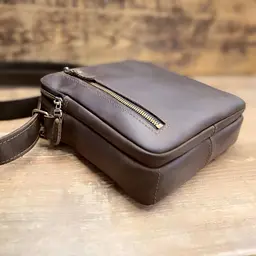 Чоловіча шкіряна сумка через плече GS 22*20*7 см коричнева (БМ 001 кор) 200 мм - мініатюра 3