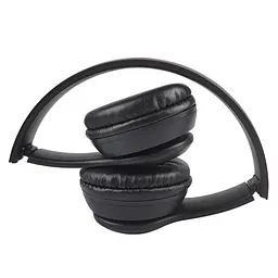 Навушники бездротові накладні чорні, з мікрофоном, Bluetooth, екокожа - мініатюра 4