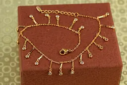 Браслет Xuping Jewelry на ногу Бедла 22 см подовжувач 4 см золотистий