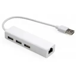 Концентратор Vinga 3xUSB2.0 + RJ45 100Mbps (VCP2H3USB2LANWH)