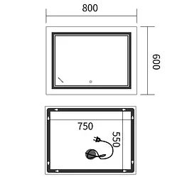Дзеркало Mixxus Premium Quadro MR20-80x60-Reverse MP6619 - мініатюра 3