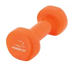Гантелі вінілові PowerPlay 4125 Achilles 2*1 кг Помаранчеві 2 шт + Гумка для фітнесу 7,5 кг (PP_4125_1kg_2in) - мініатюра 4
