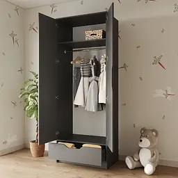 Шафа розпашна MebelStar 2Д1Ш Лілу 80x50x210 см Антрацит (MBS-1402) - мініатюра 3