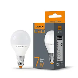 Лампочка Videx LED G45e 7W E14 3000K 220V (VL-G45e-07143)