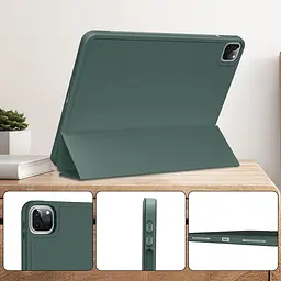 Чохол-книжка BeCover Tri Fold Soft TPU з кріпленням Apple Pencil для Apple iPad Pro 11 2020/2021/2022 Dark Green (711110) - мініатюра 2