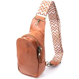 Цікава сумка через плече в модному кольорі з екошкіри Vintage 22793 руда - мініатюра 5