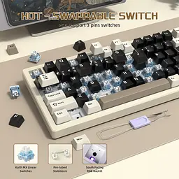 Клавіатура Attack Shark X75 RGB перемикачі Kailh MX кремово-біла (AS-6972792471457-CW-UA) [166744] - мініатюра 7
