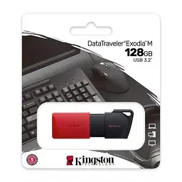 Флеш-накопичувач USB 128Gb DataTraveler Exodia M, Black/Red, USB 3.2 Gen 1 (DTXM/128GB) Kingston teh0029140 - мініатюра 3