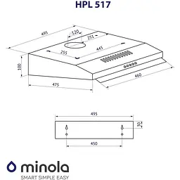 Витяжка пласка Minola HPL 517 BL - мініатюра 10