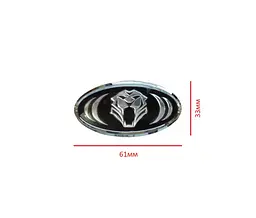 Емблема керма Kia (Тигр TIGER) Чорна з Хромом 61х33 мм Алюміній на скотчі (Завод) - мініатюра 2