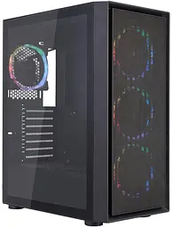 Корпус 1stPlayer Go6-BK-4FS7 Black без БП