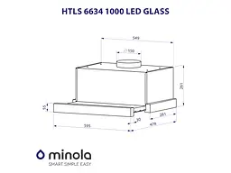 Витяжка Minola HTLS 6634 BLF 1000 LED GLASS - мініатюра 4