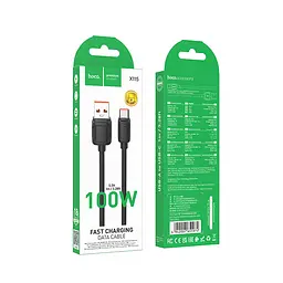 Кабель Hoco X115 Surpass 100W fast charging data cable Type-C Black - мініатюра 2