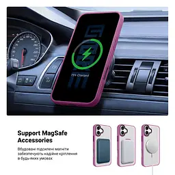 Чехол для Apple iPhone 16 Plus, Uniq MagCase, розовый, противоударный, панель-накладка с MagSafe, ударопрочный TPU+PC, с магнитом MagSafe, поддержка полноценной беспроводной зарядки, ArmorStandart (ARM79504) - мініатюра 4