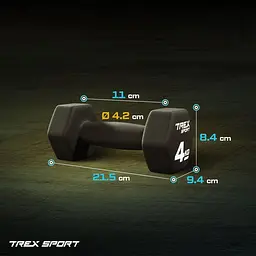 Гантелі для фітнесу неопренові TREX Sport TX-040VD 2x4кг - мініатюра 3