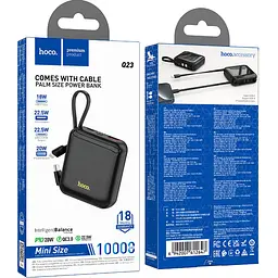Зовнішній акумулятор Hoco Q23 Blade 10000mAh 22.5W Black [612647] [109961] - мініатюра 6