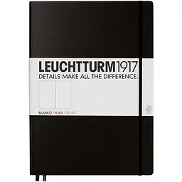 Блокнот Leuchtturm1917 Master Classic А4+, чорний, чисті аркуші (308227)